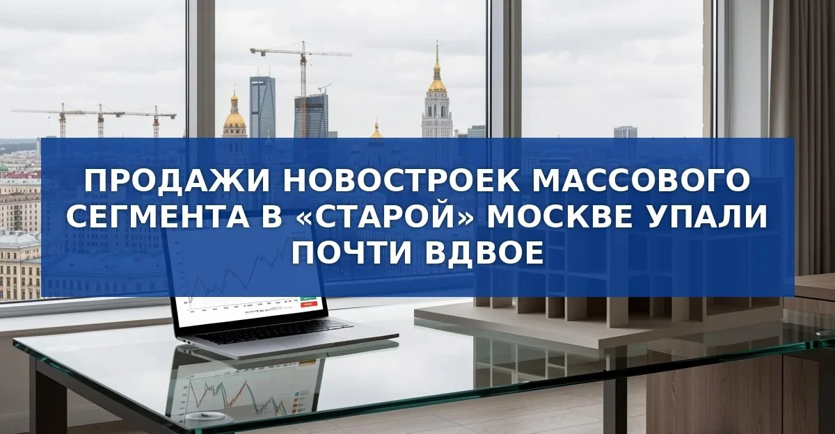 Продажи новостроек массового сегмента в «старой» Москве упали почти вдвое за год