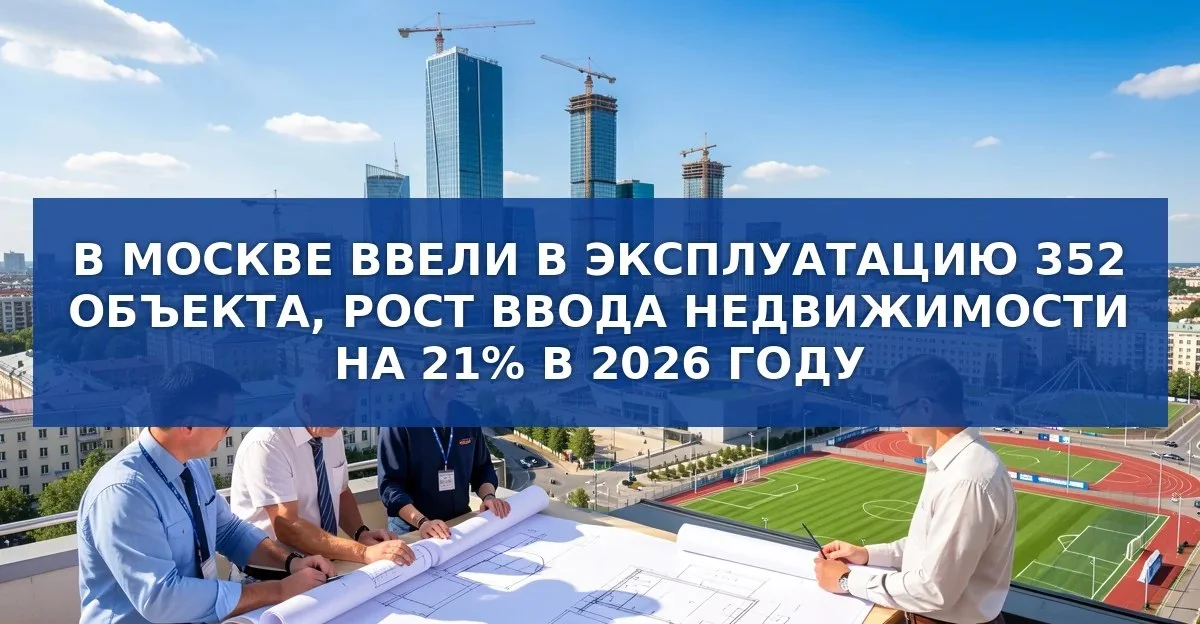 В Москве за 2026 год ввели в эксплуатацию 352 новых объекта недвижимости