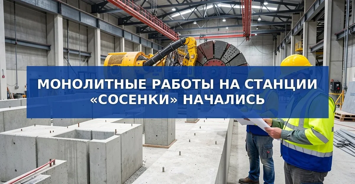 Старт монолитных работ на новой станции метро «Сосенки»