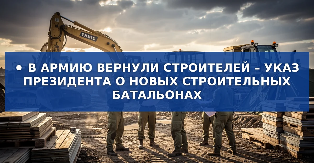Путин подписал указ о наборе 25 000 военно‑строителей: что изменит армейскую инфраструктуру
