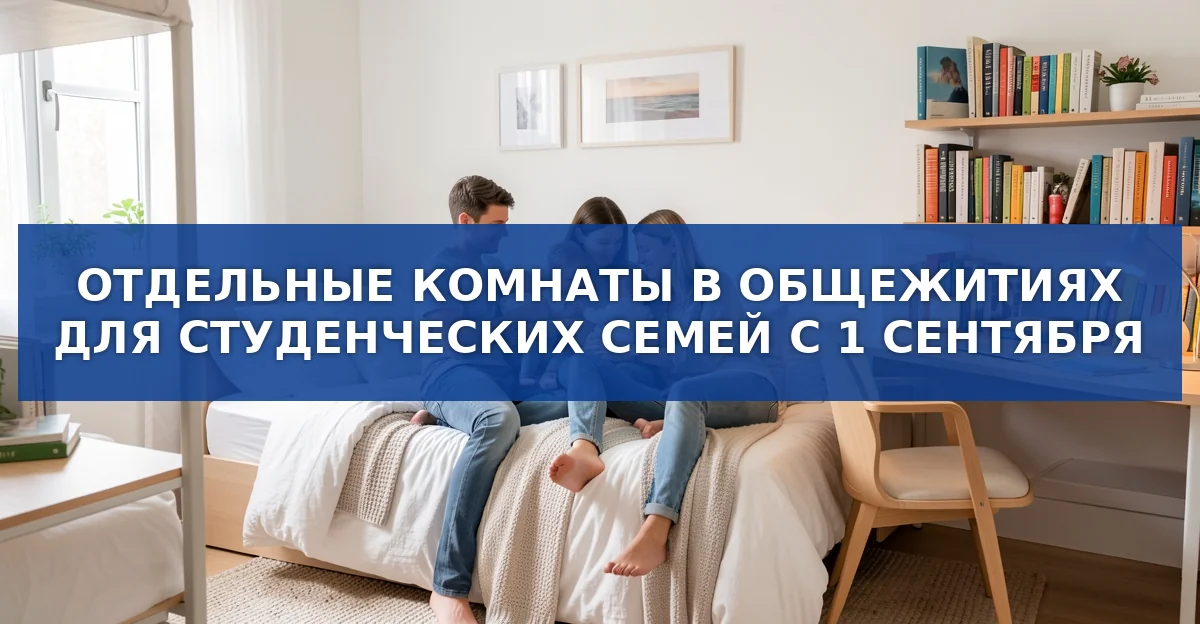 Отдельные комнаты в общежитиях для молодых семей и одиноких родителей с 1 сентября