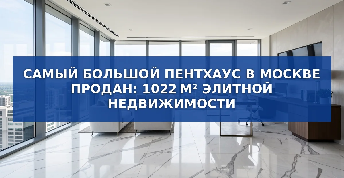 Рекордные продажи элитных пентхаусов в Москве: новые гиганты площадью более 1000 м²