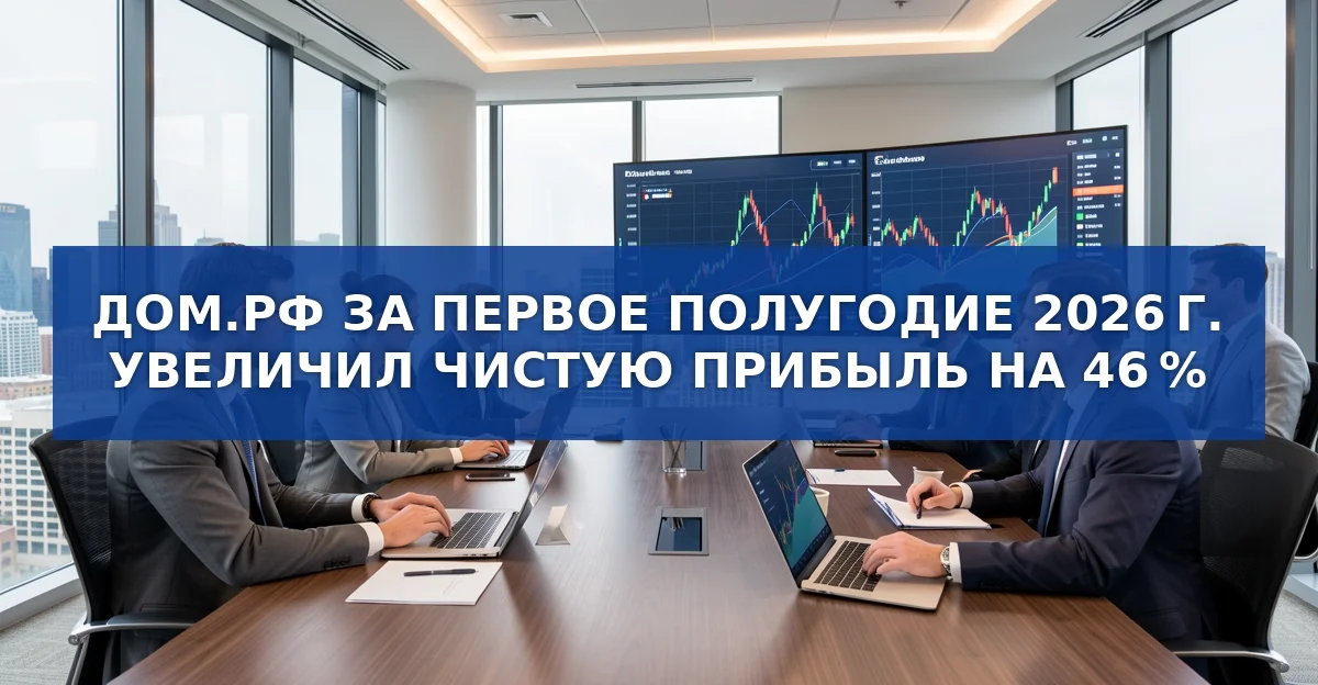 Чистая прибыль Дом.РФ за первое полугодие 2026 г. выросла на 46 %