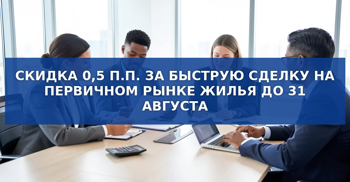 Новая августовская скидка по ипотеке: 0,5 п.п. для первичного рынка