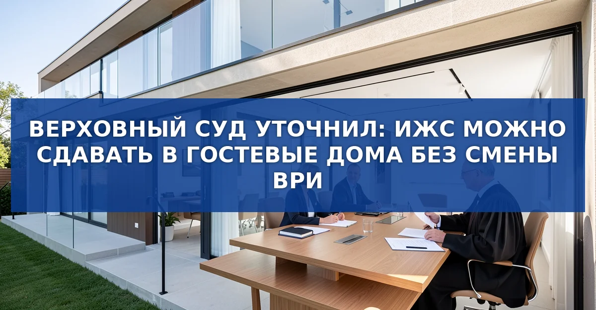 Верховный суд разрешил сдавать ИЖС в аренду как гостевой дом без смены ВРИ