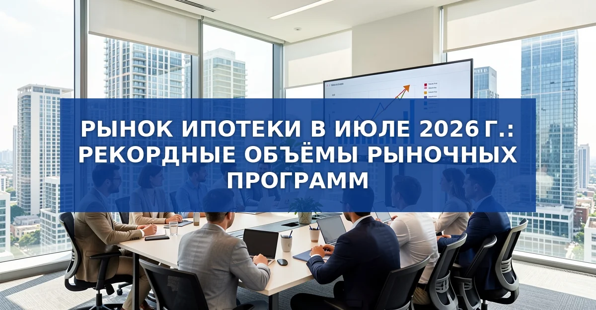 Рекордные выдачи рыночной ипотеки в июле 2026 г.: рост до 109,2 млрд рублей