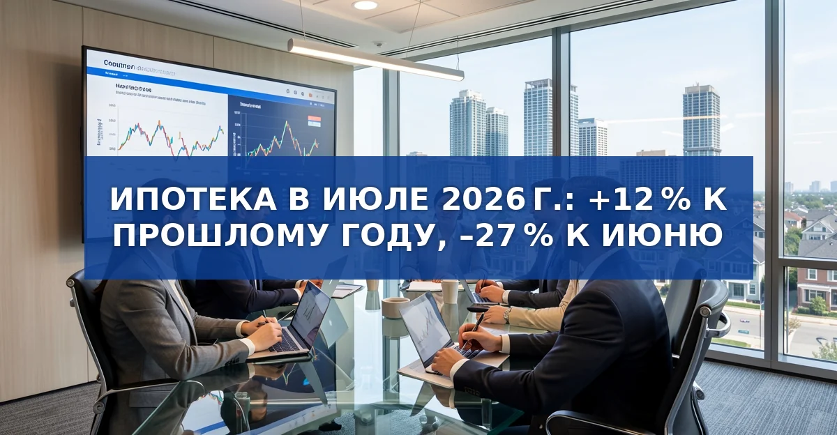 Ипотечные выдачи в июле 2026 г.: рост к прошлому году, но резкое падение к июню