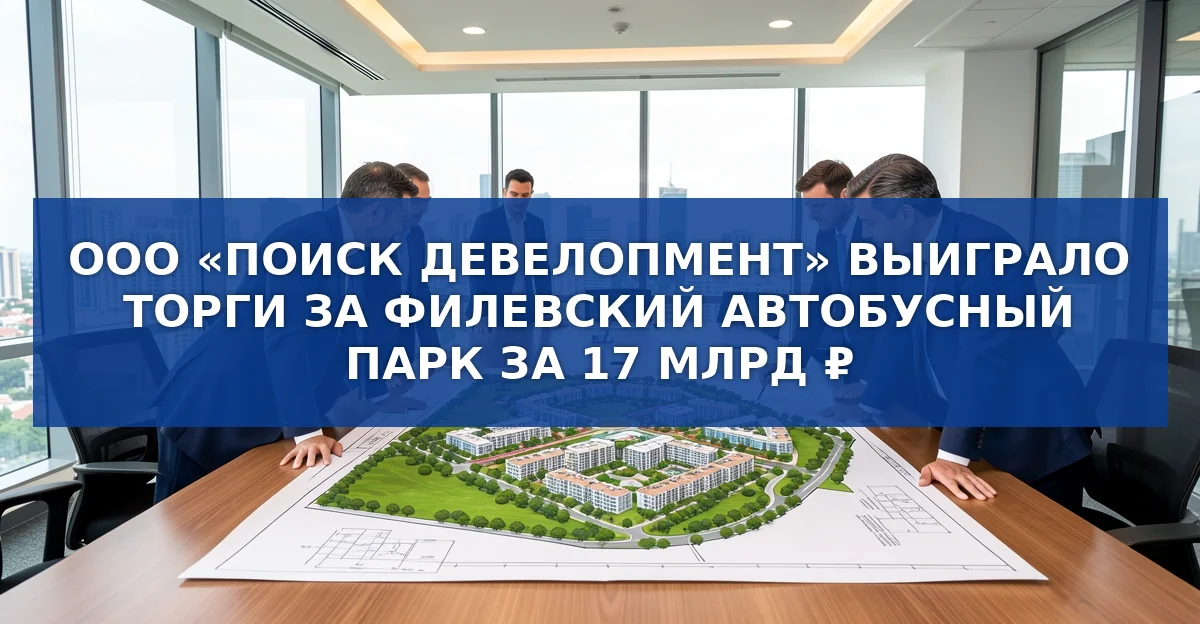 ООО «Поиск девелопмент» выиграло аукцион за 17 млрд руб: план строительства 2,7 тыс квартир на 10,4 га у Кутузовского проспекта