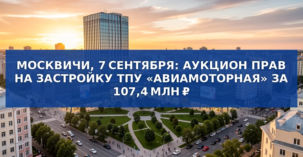 Торги за права на застройку ТПУ «Авиамоторная»: уникальная возможность в центре Москвы