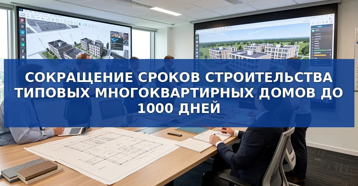 Сокращение сроков строительства типовых многоквартирных домов: от 1200 до 1000 дней