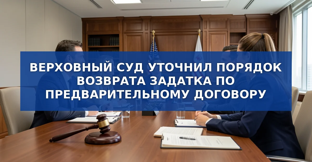 Верховный Суд уточнил, когда задаток по предварительному договору подлежит возврату
