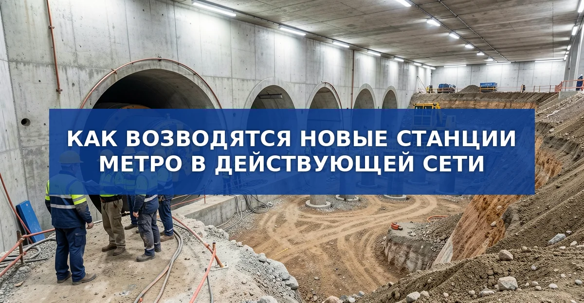Как возводятся новые станции метро в работающих линиях Москвы