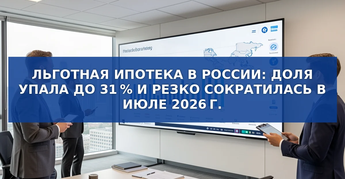 Снижение льготной ипотеки в России: в июле 2026 г. выдано лишь 27 тыс. кредитов