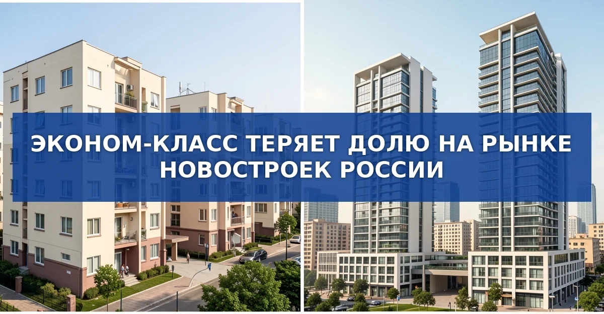 Сокращение доли эконом‑класса и рост комфорт‑ и бизнес‑класса на рынке новостроек России