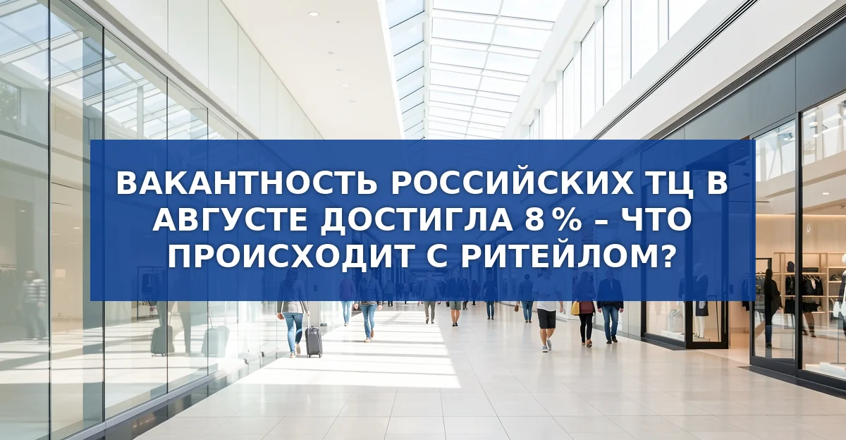 Обложка материала: Вакантность торговых центров России в августе 2026 г.: 8 % и ключевые тенденции