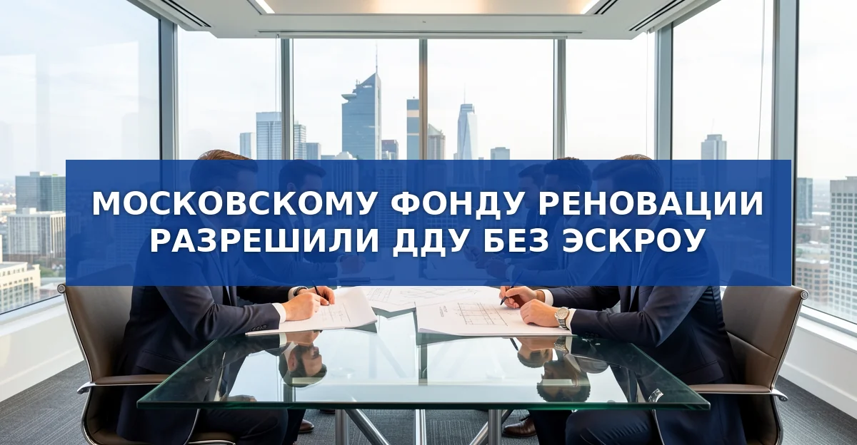 Московскому фонду реновации разрешили заключать договоры долевого участия без эскроу‑счёта