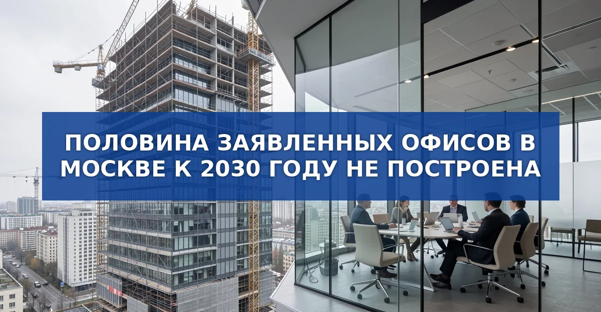 Ожидаемый ввод офисных площадей в Москве 2026‑2030: реальность против планов