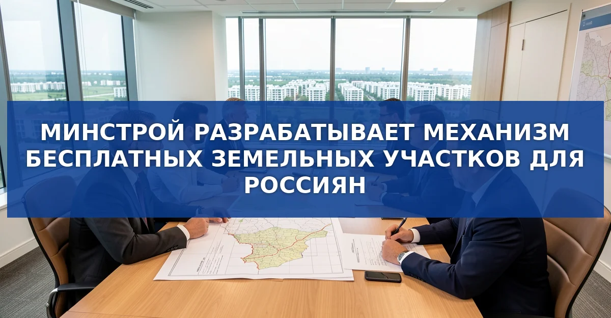 Обложка материала: Минстрой готовит механизм бесплатных земельных участков для ускорения строительства жилья