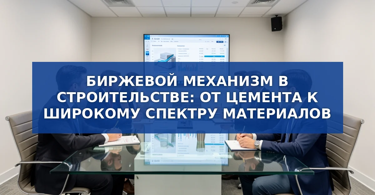 Биржевой механизм в строительстве: от пилотного проекта с цементом к широкому регулированию