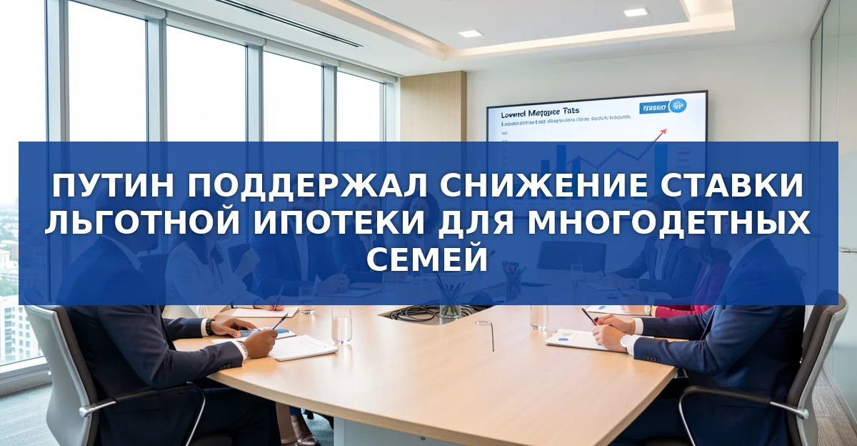 Президент поддержал снижение ставки льготной ипотеки для многодетных семей