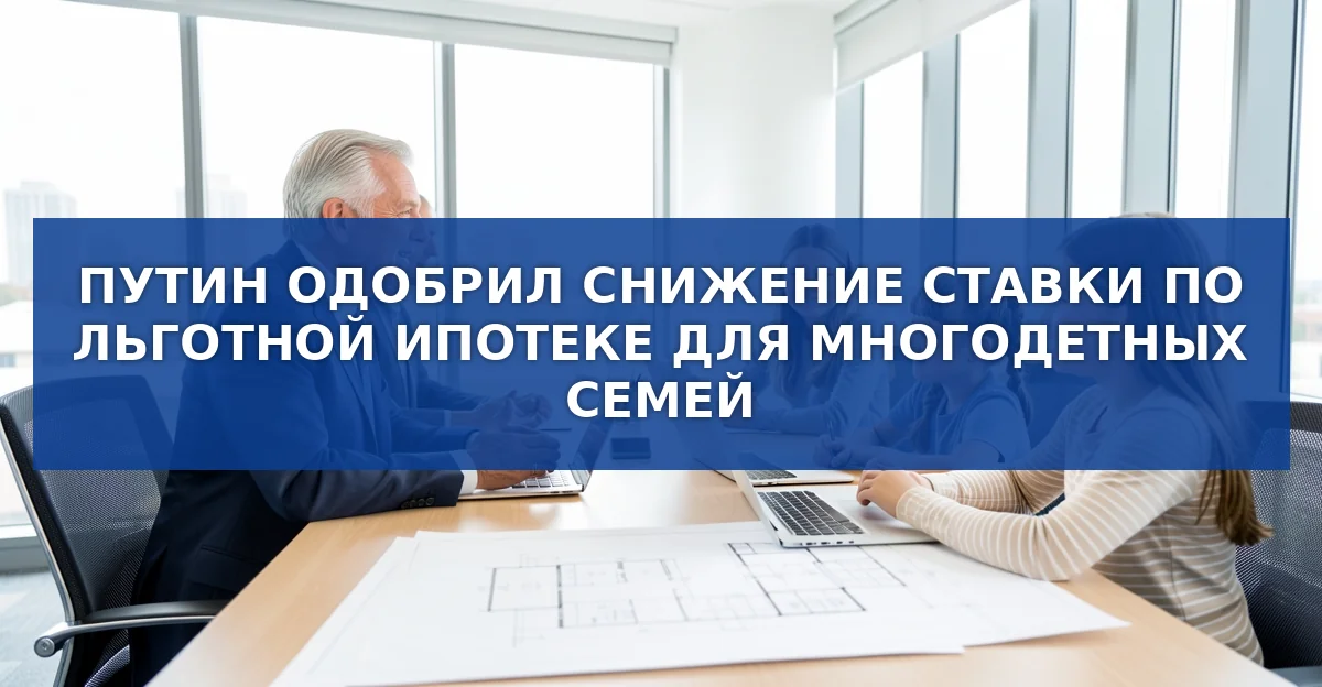 Путин одобрил снижение ставки по льготной ипотеке для многодетных семей