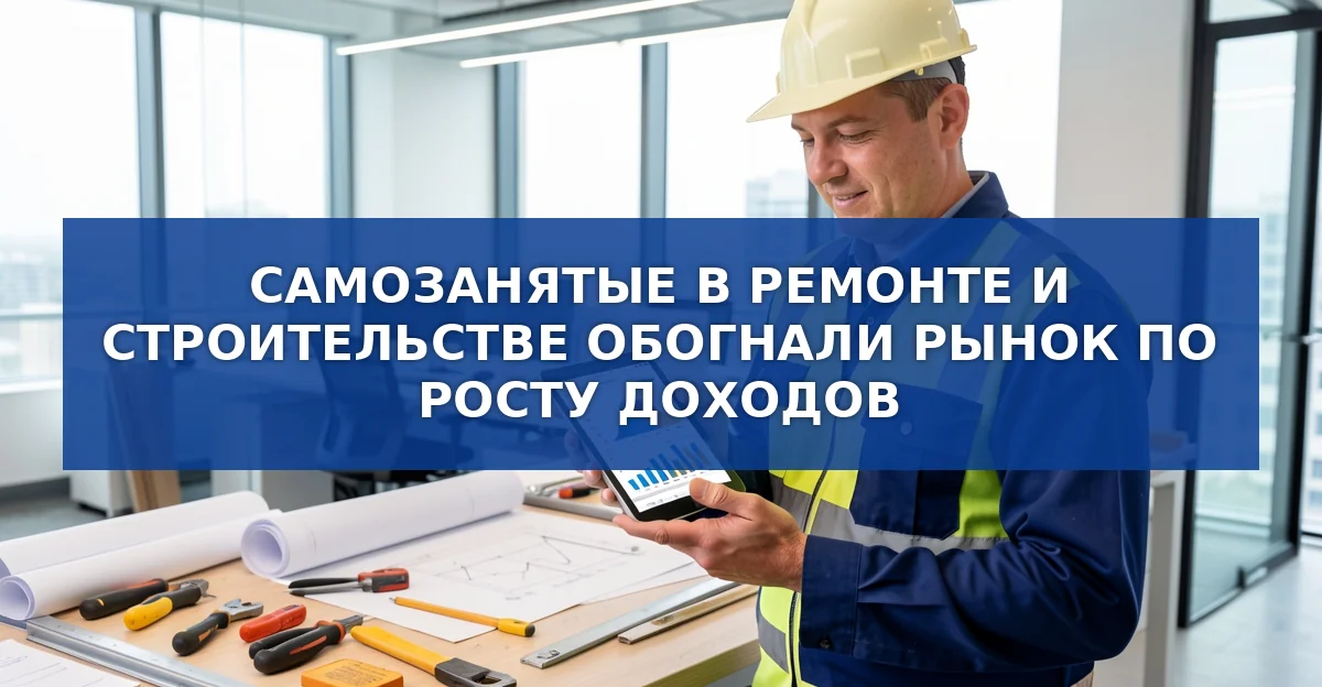 Самозанятые в ремонте и строительстве лидируют в росте доходов: подробный анализ