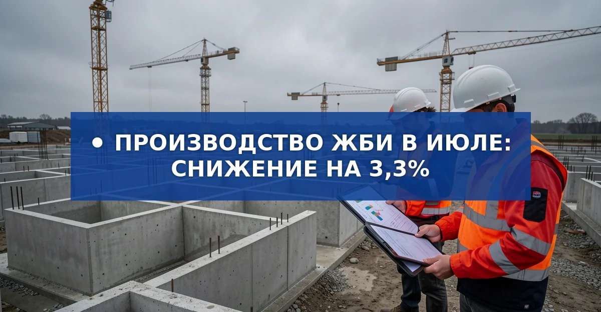 Снижение производства железобетонных изделий в России в июле: причины и региональная динамика