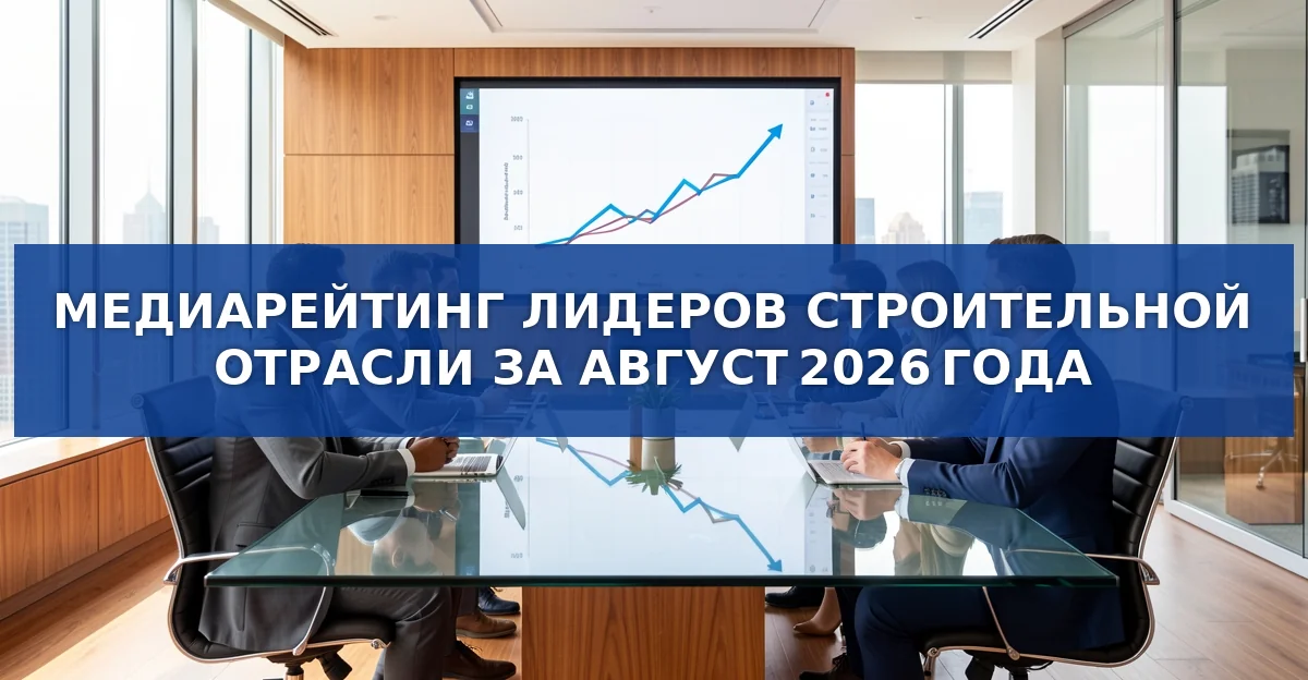 Медиарейтинг лидеров строительного сектора России за август 2026 года