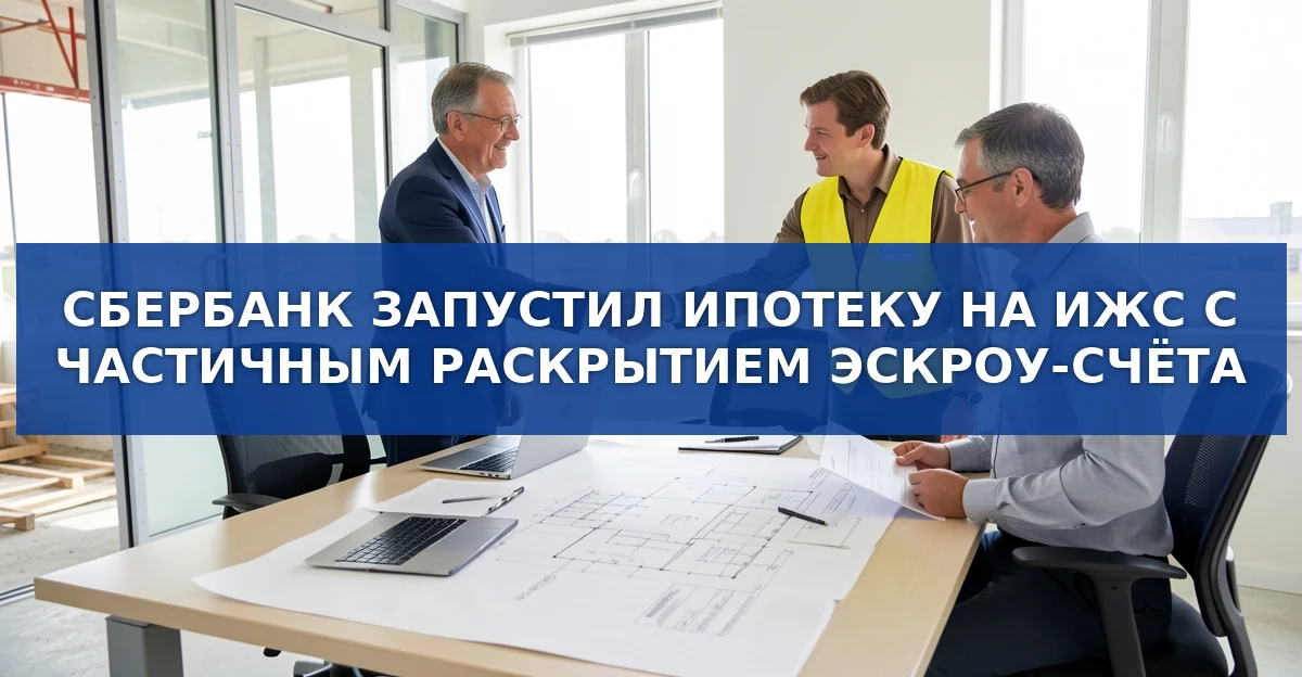 Сбербанк запустил новую ипотеку с частичным эскроу‑счётом для ИЖС