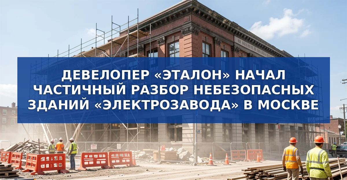 Эталон начинает частичный демонтаж небезопасных зданий на территории бывшего Электрозавода в Москве
