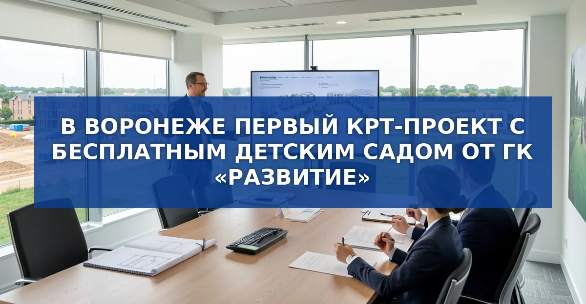 В Воронеже впервые договор КРТ: застройщик построит детский сад за свой счёт