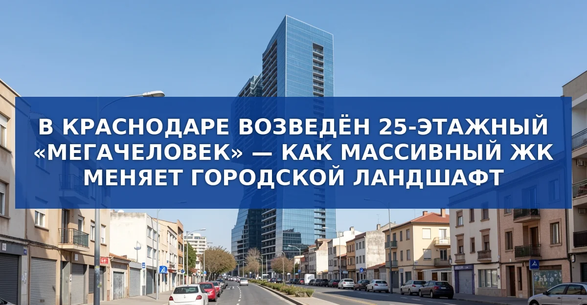 В Краснодаре возведён «мегачеловек»: как 25‑этажный гигант меняет городской микроклимат