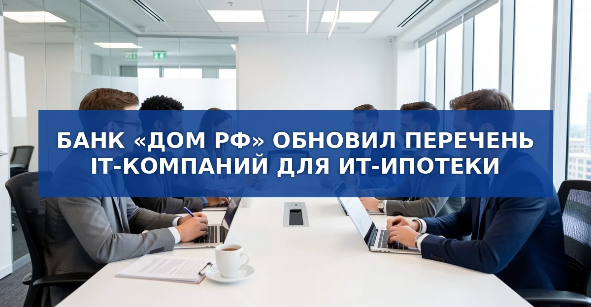 Cover des Materials: Банк «Дом РФ» обновил список IT‑компаний для ипотечного кредитования