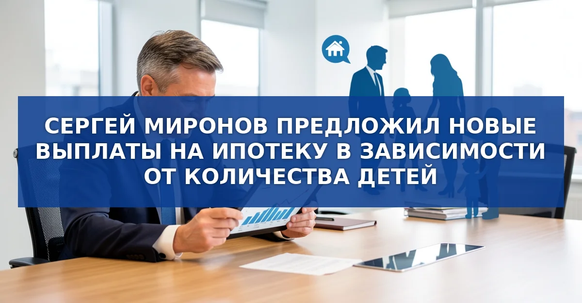 Сергей Миронов предлагает новые выплаты семьям для погашения ипотеки