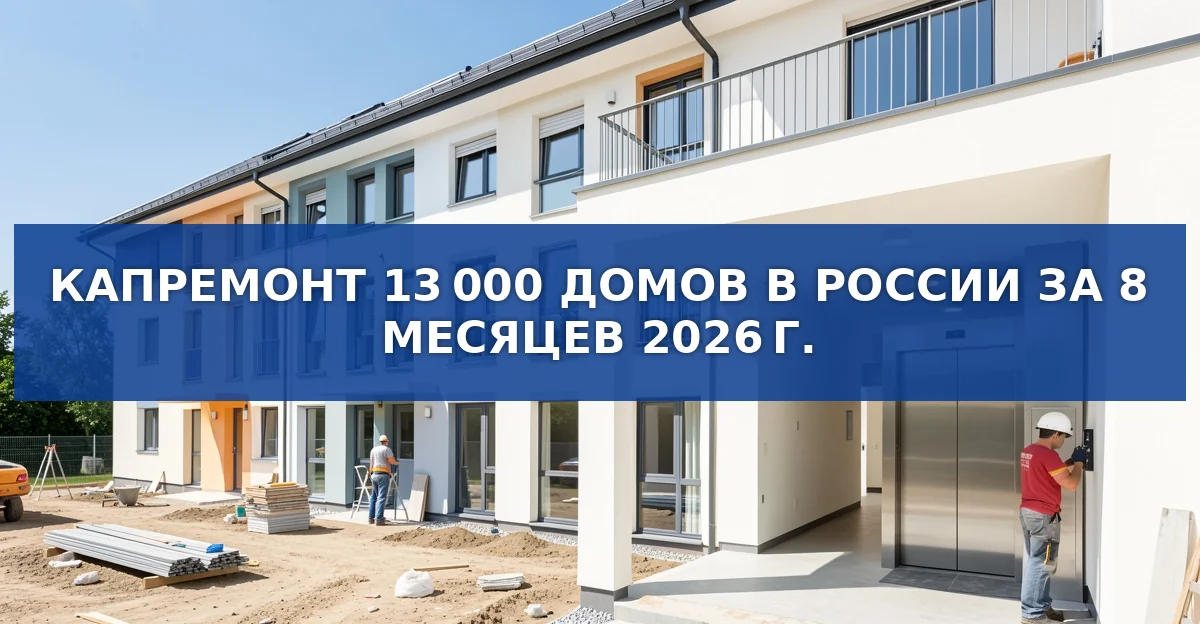 Капитальный ремонт жилого фонда в России: результаты первых восьми месяцев 2026 года