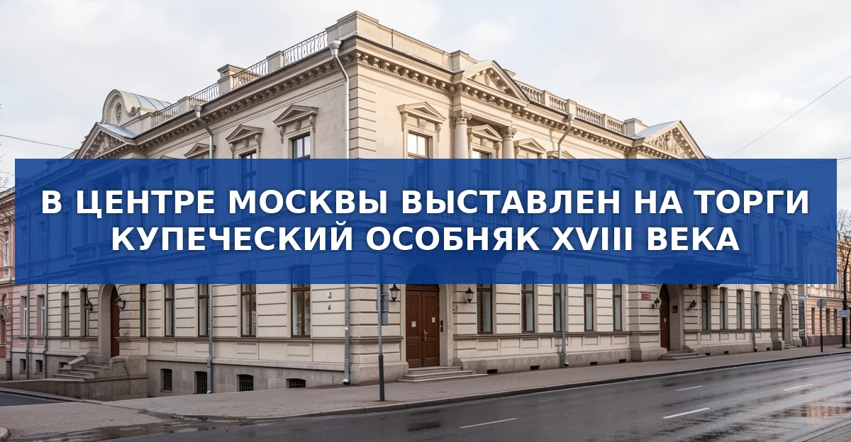 Исторический особняк XVIII века в центре Москвы выставлен на торги