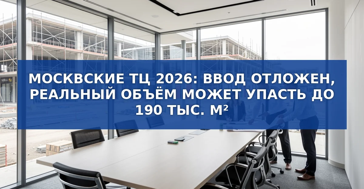 Московские торговые центры 2026 года: почему сроки ввода отодвигаются