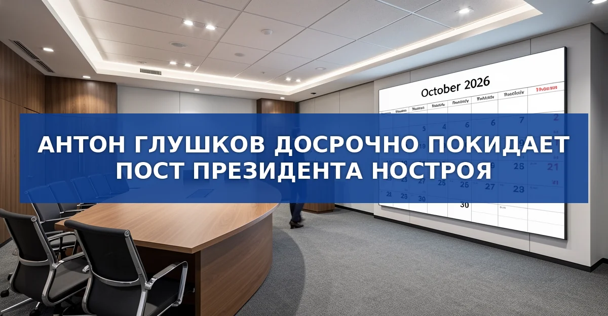 Антон Глушков досрочно покидает пост президента НОСТРОЯ: причины и дальнейшие шаги