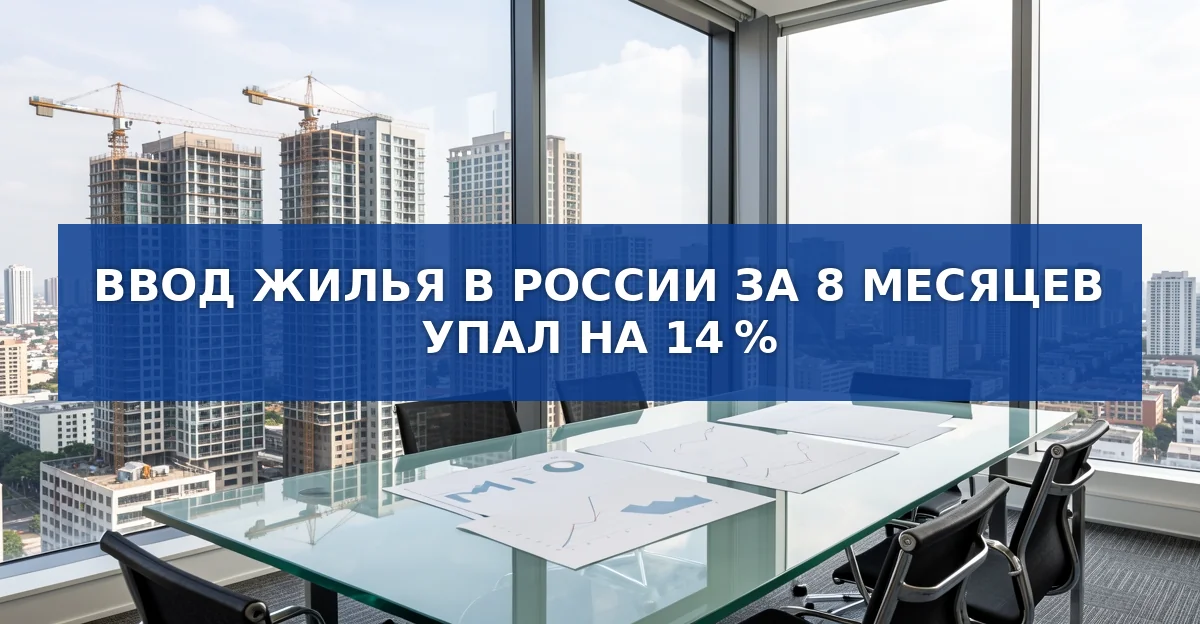 Ввод жилья в России за январь‑август упал на 14 %: детали и причины