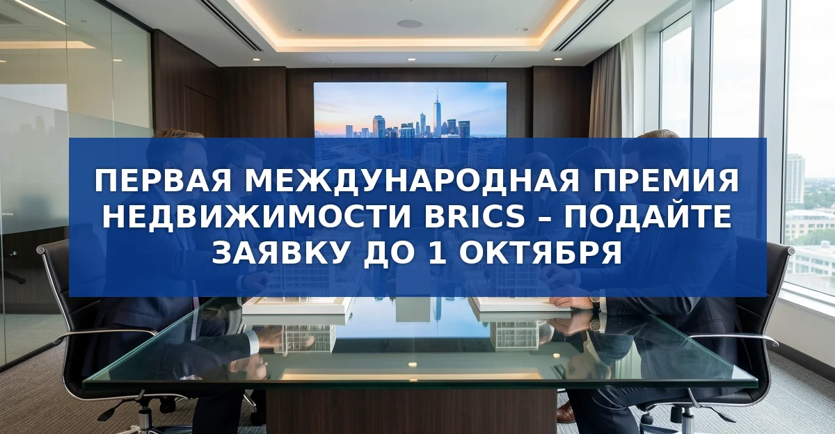 Первая международная премия в сфере недвижимости стран БРИКС: как подать заявку и что ждать