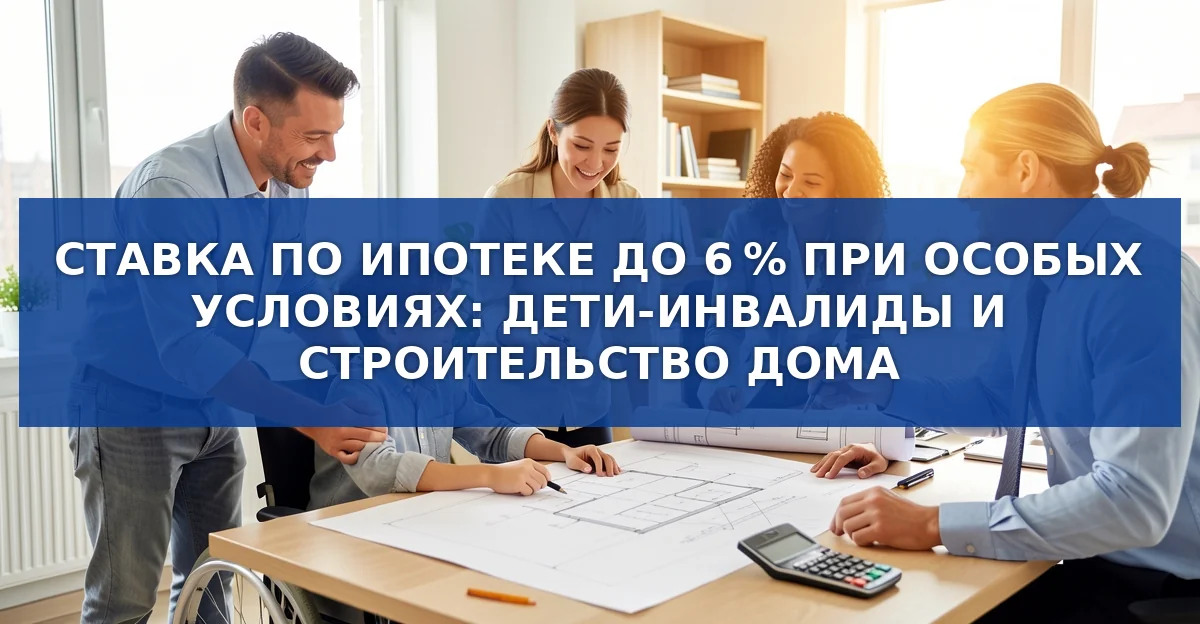 Новые условия ипотечного кредитования: ставка до 6 % для семей с ребёнком‑инвалидом и строительства жилья