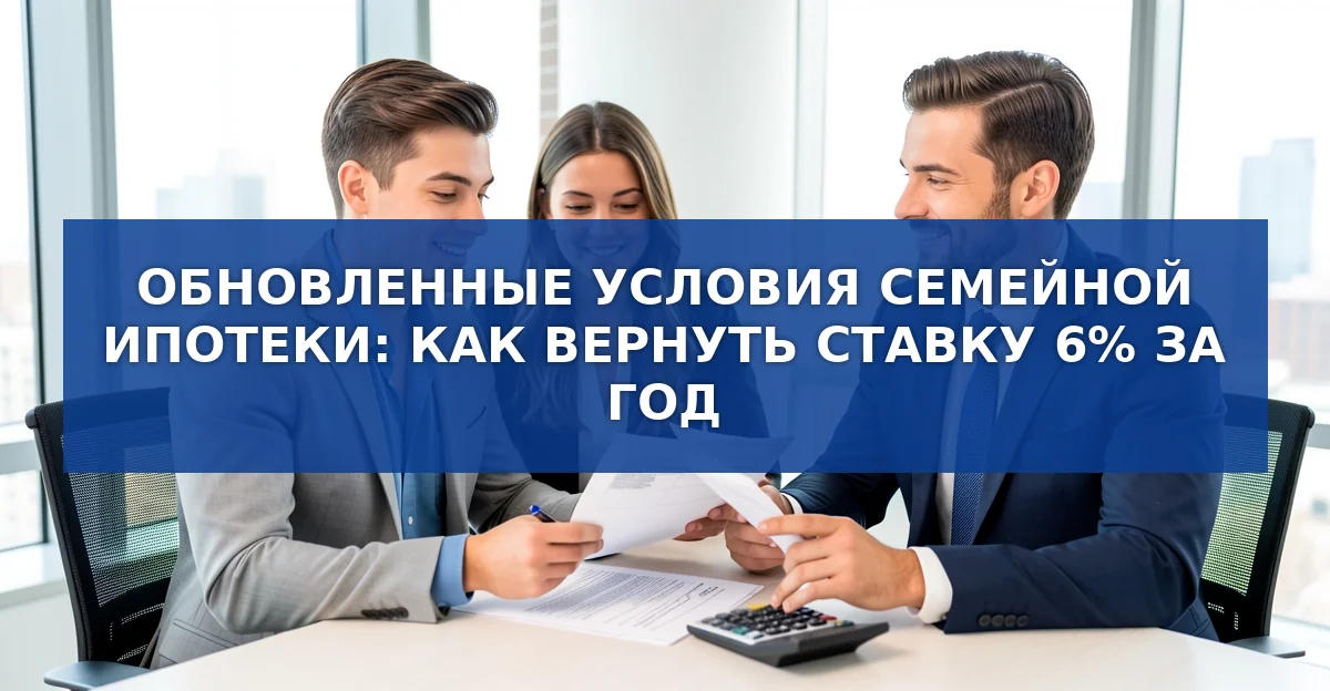Обложка материала: Снижение ставки до 6 % по семейной ипотеке: как добиться в первый год