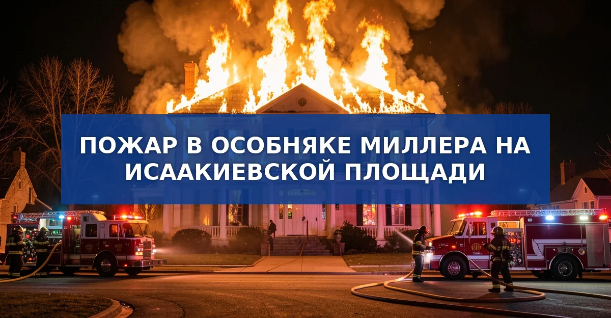 Огонь охватил исторический особняк Миллера на Исаакиевской площади: детали и последствия