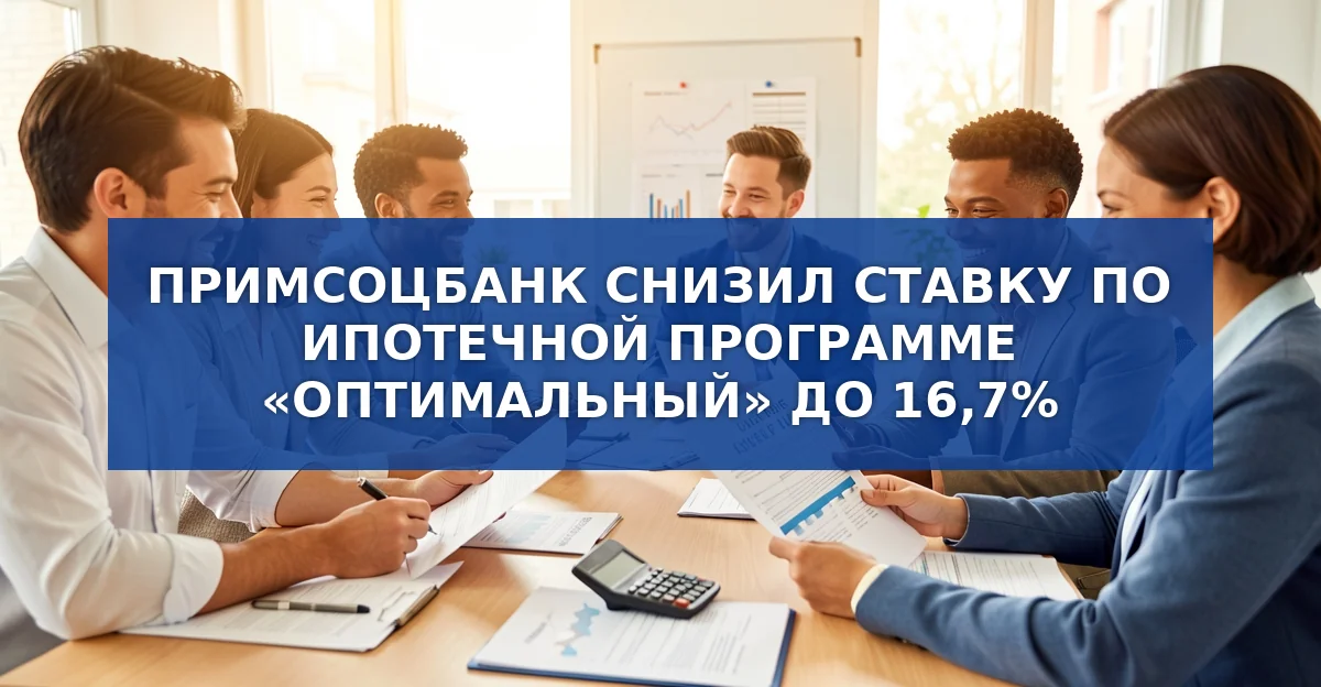 Примсоцбанк снижает ставку по ипотеке «Оптимальный» до 16,7 %