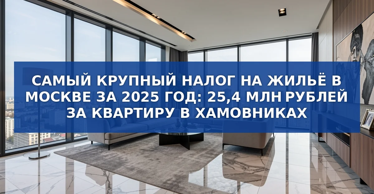 Рекордный налог на элитную квартиру в Москве: 25,4 млн рублей в 2025 году