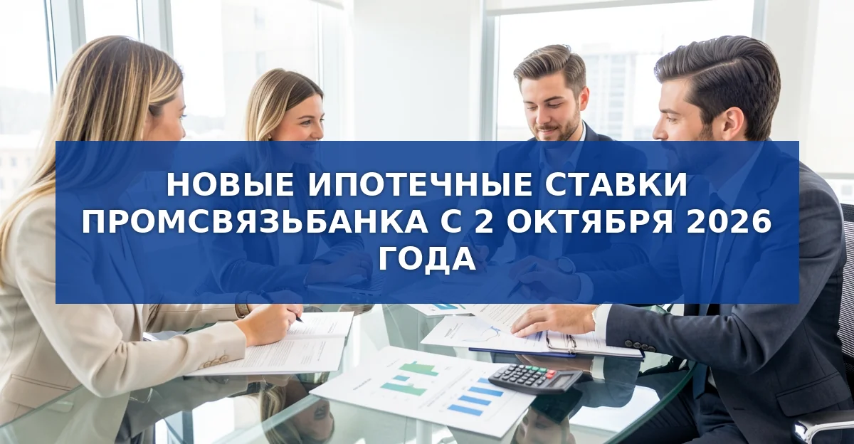 Новые ипотечные ставки Промсвязьбанка: что изменилось с 2 октября 2026 года