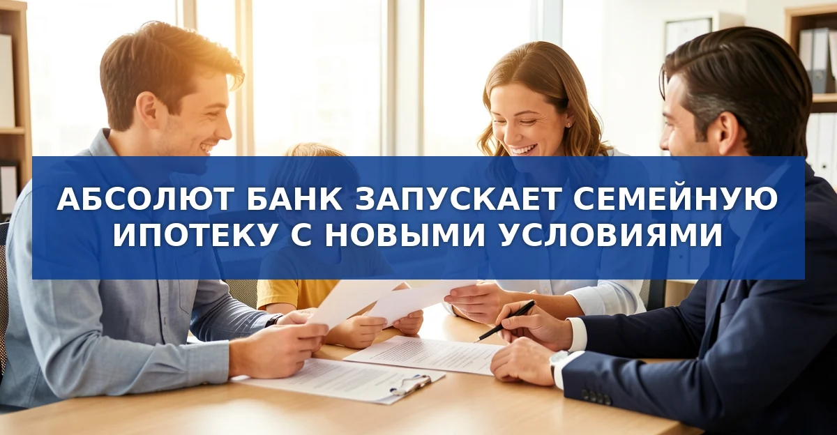 Новые условия семейной ипотеки от Абсолют Банка: скидки, гибкие созаемщики и до 15 лет кредита