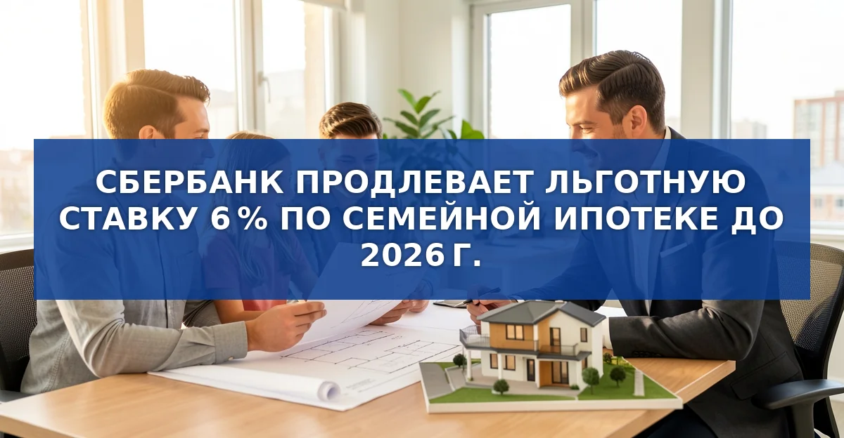 Сбербанк сохраняет льготную ставку 6 % по семейной ипотеке до 2026 года