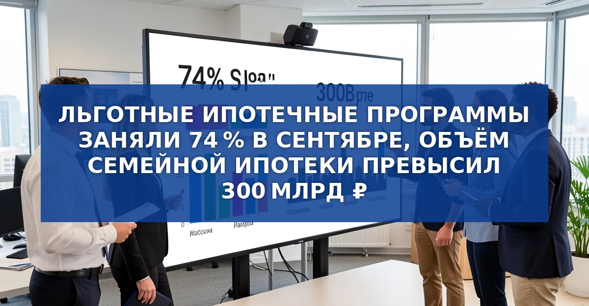Сентябрь 2024: льготные ипотечные программы захватывают рынок, объём семейной ипотеки превысил 300 млрд ₽