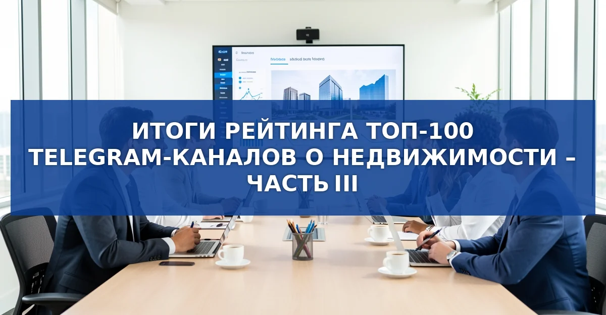 Топ‑100 Telegram‑каналов о недвижимости: результаты рейтинга, часть III